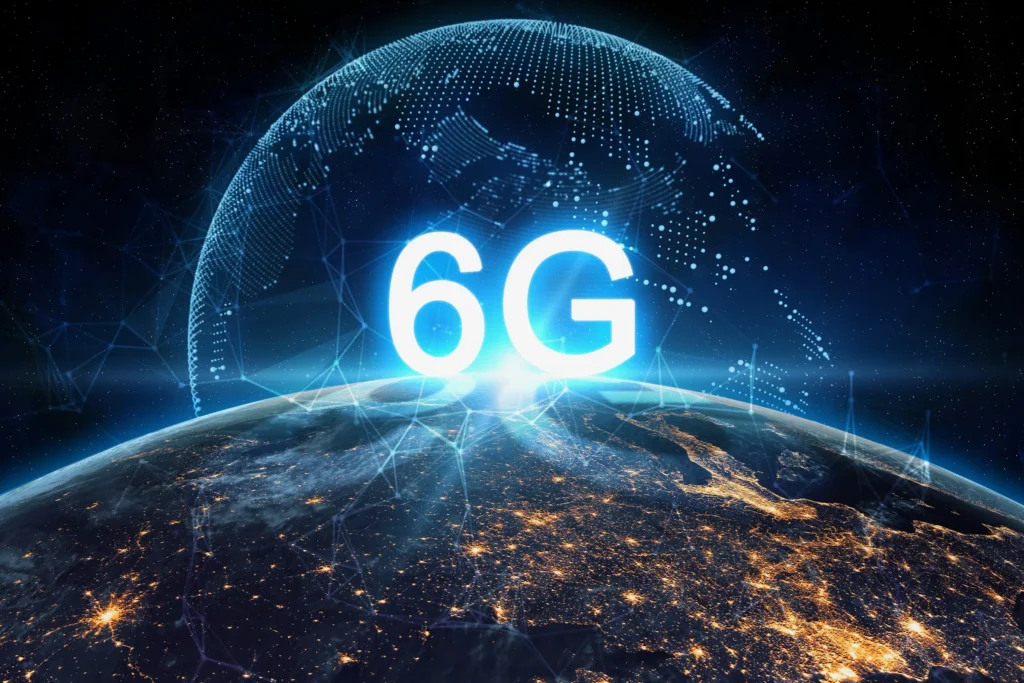 el mundo con una letras de fondo que pone 6G